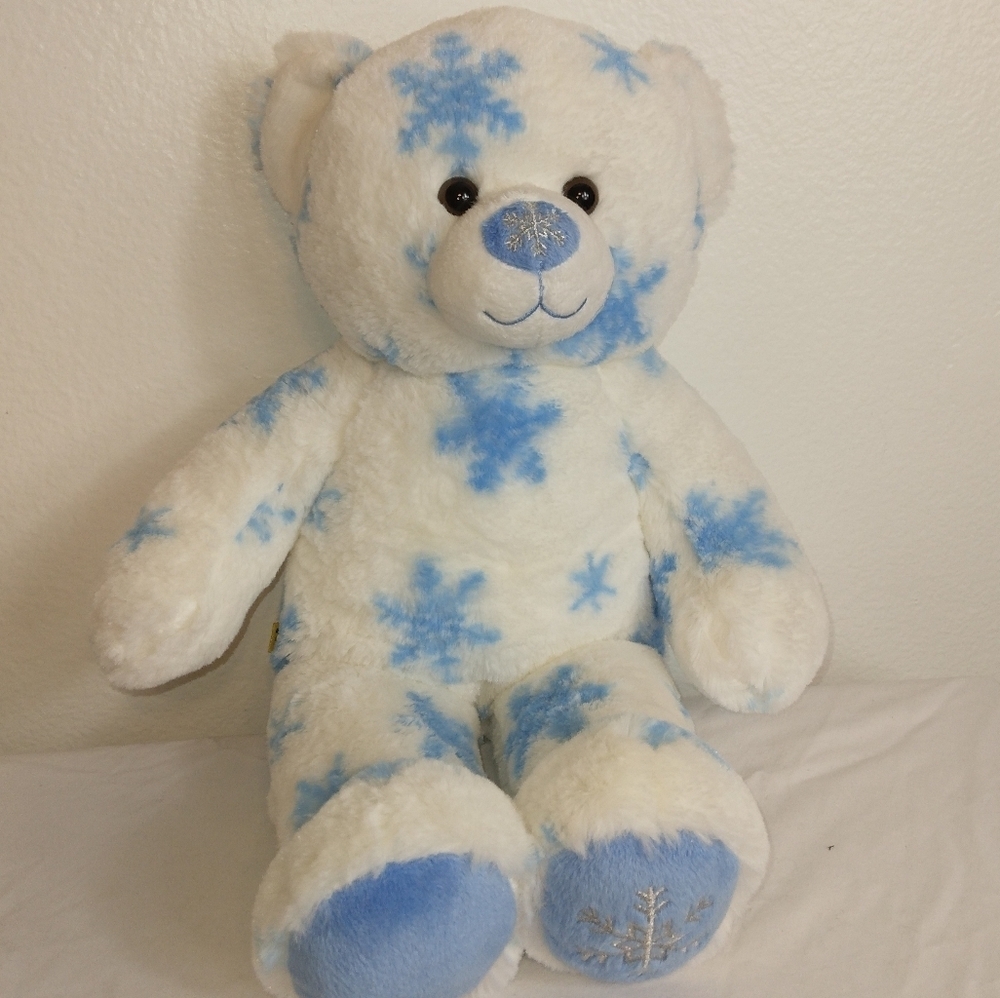 White Blue Silver Snowflake Bear BABW